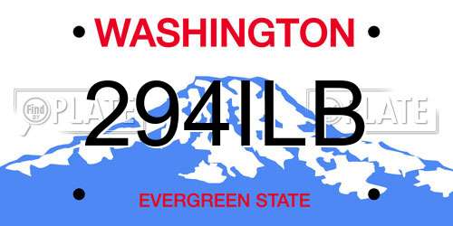 294ILB Washington License Plate