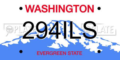 294ILS Washington License Plate