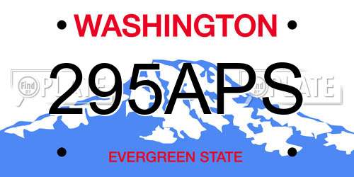 295APS Washington License Plate