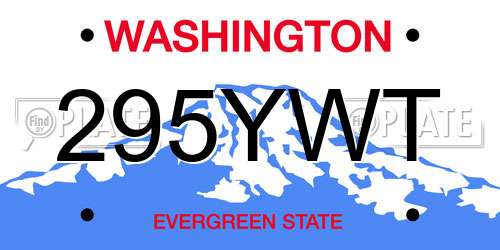 295YWT Washington License Plate