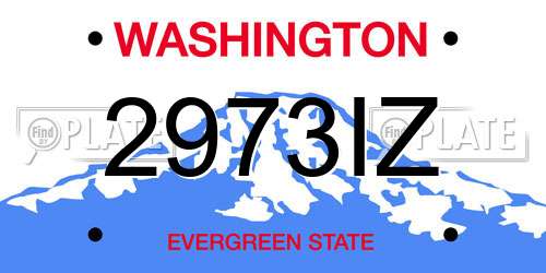 2973IZ Washington License Plate