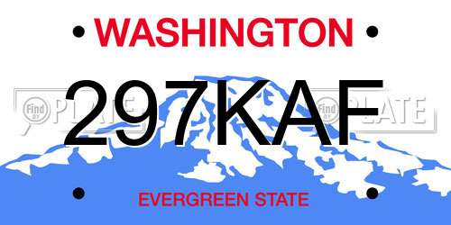 297KAF Washington License Plate