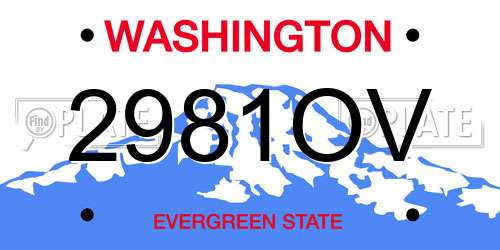 2981OV Washington License Plate