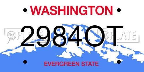 2984OT Washington License Plate