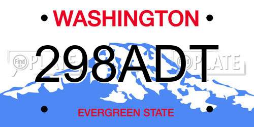 298ADT Washington License Plate