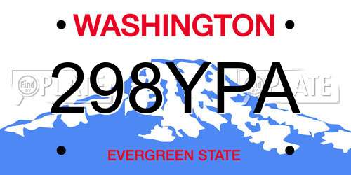 298YPA Washington License Plate