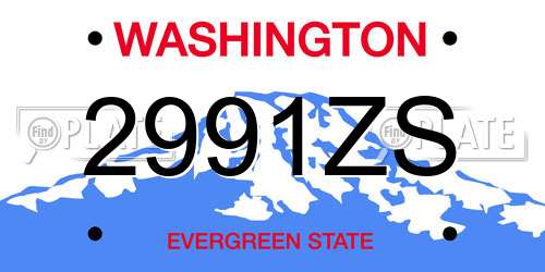 2991ZS Washington License Plate