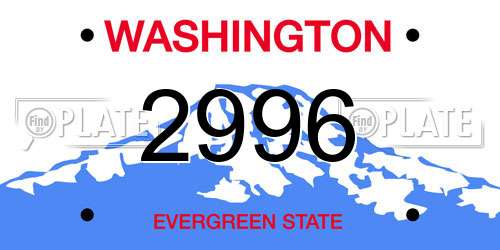 2996 Washington License Plate