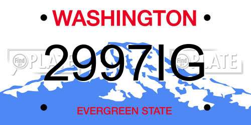 2997IG Washington License Plate