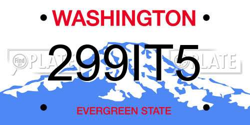 299IT5 Washington License Plate