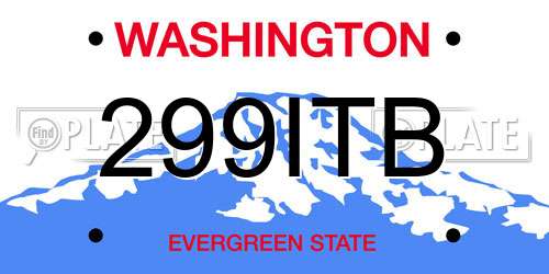 299ITB Washington License Plate