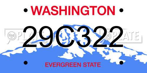 29C322 Washington License Plate