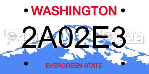 2A02E3 Washington License Plate