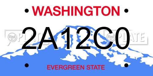 2A12C0 Washington License Plate