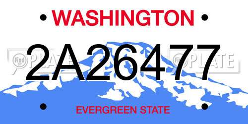 2A26477 Washington License Plate