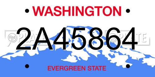 2A45864 Washington License Plate