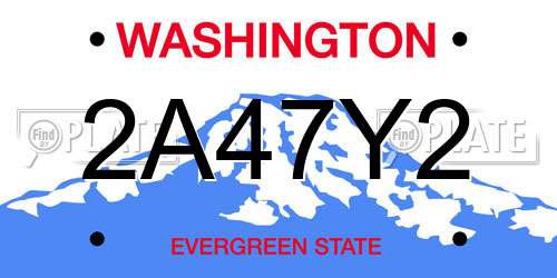 2A47Y2 Washington License Plate