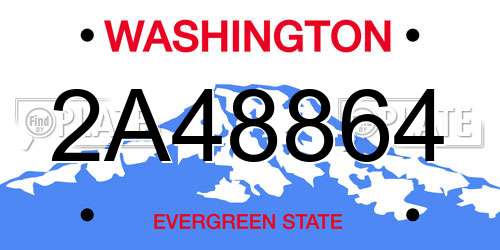 2A48864 Washington License Plate