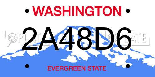 2A48D6 Washington License Plate