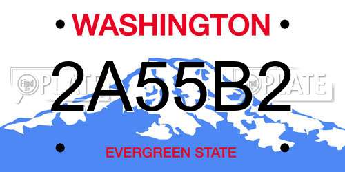 2A55B2 Washington License Plate