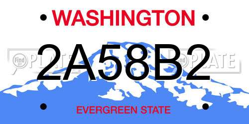 2A58B2 Washington License Plate