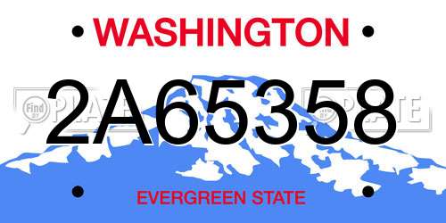 2A65358 Washington License Plate