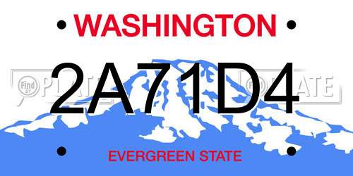 2A71D4 Washington License Plate