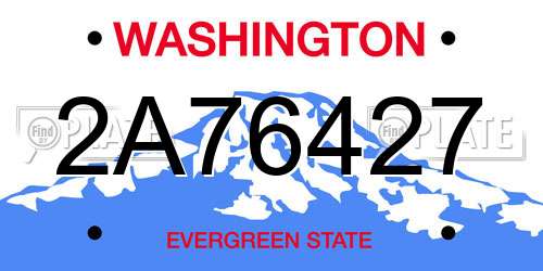 2A76427 Washington License Plate
