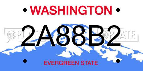 2A88B2 Washington License Plate