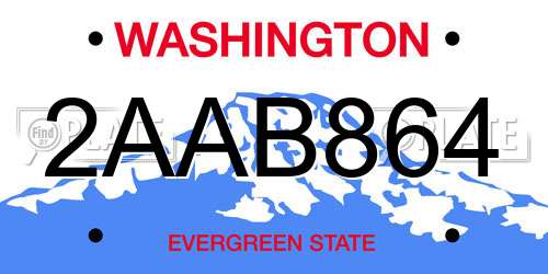 2AAB864 Washington License Plate