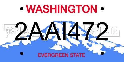 2AAI472 Washington License Plate