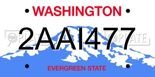 2AAI477 Washington License Plate