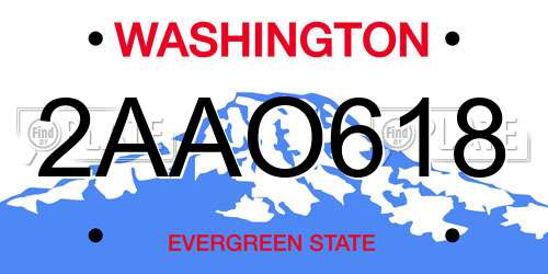 2AAO618 Washington License Plate