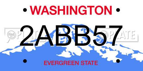 2ABB57 Washington License Plate