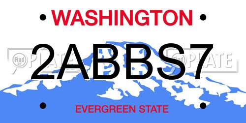 2ABBS7 Washington License Plate