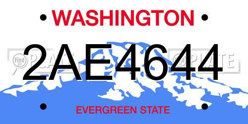 2AE4644 Washington License Plate