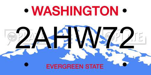 2AHW72 Washington License Plate