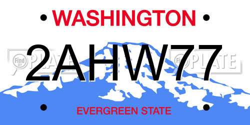 2AHW77 Washington License Plate