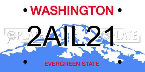 2AIL21 Washington License Plate
