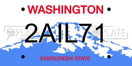 2AIL71 Washington License Plate