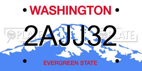2AJJ32 Washington License Plate