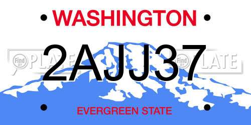 2AJJ37 Washington License Plate