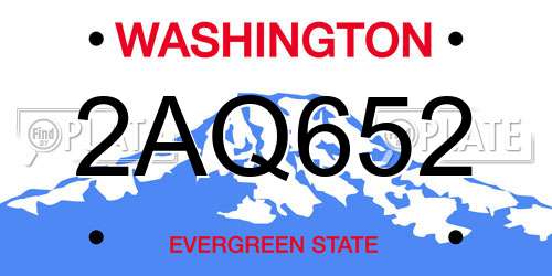2AQ652 Washington License Plate
