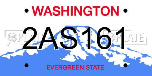 2AS161 Washington License Plate