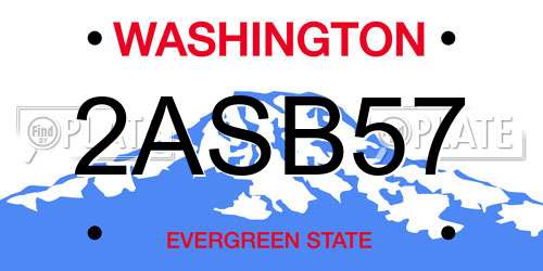 2ASB57 Washington License Plate