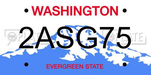 2ASG75 Washington License Plate