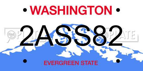 2ASS82 Washington License Plate
