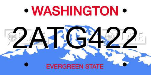 2ATG422 Washington License Plate