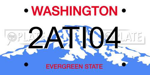 2ATI04 Washington License Plate