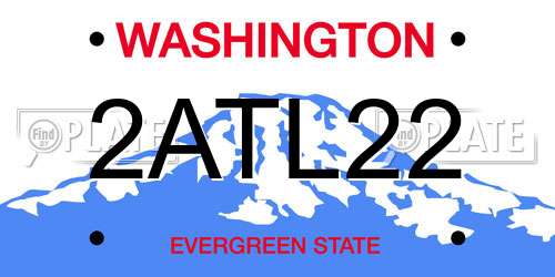 2ATL22 Washington License Plate